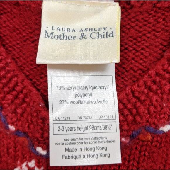 Vintage Laura Ashley Cottage Scape Sweater Sz 2-3T - Picture 3 of 3
